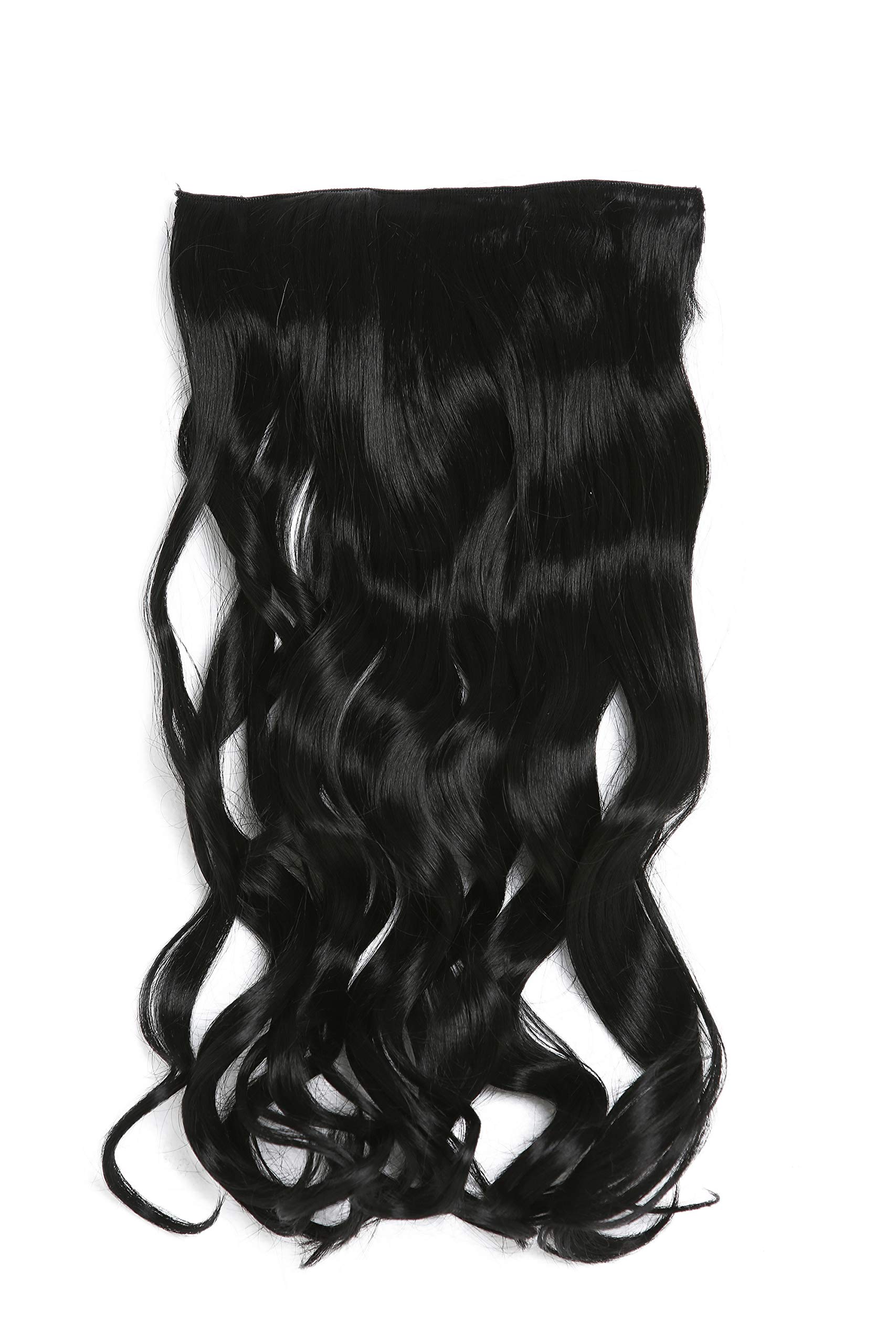 WIG ME UP - YZF-3180-1 Hairpiece Halfwig (half wig) 5 Microclip Clip-In Extension wide full back of head long curled curls black