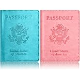 Eoehro Passport Holder for Travel Essentials-2Pack, Passport Wallet Cover Case for Travel Must Haves Accessories,Passport Book Holders for Women and Men