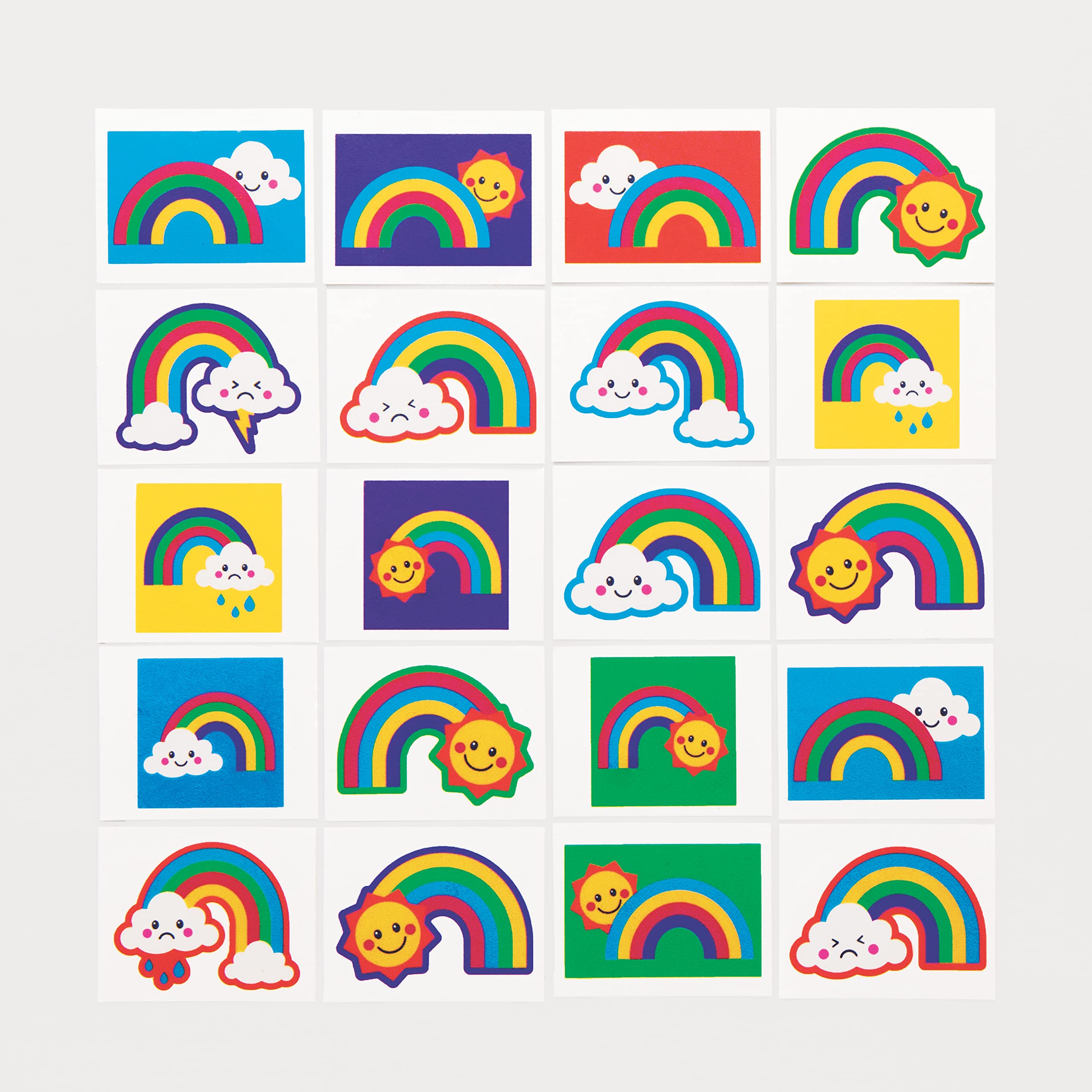 Baker Ross AT973 Rainbow Tattoos - Pack of 60, Cool Kids Accessories, Ideal Party Bag Fillers and Small Gifts for Children