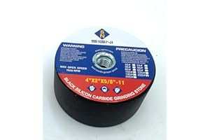 SIGNI 4 inch Silicon Carbide Grinding Stone with 5/8 Arbor for Grinding Masonry (220 Grit)