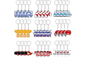 36Pcs Ice Hockey Keychain Party Gifts for Hockey Sports Themed Birthday Party Supplies Decorations Carnival Goodie Bags Fille