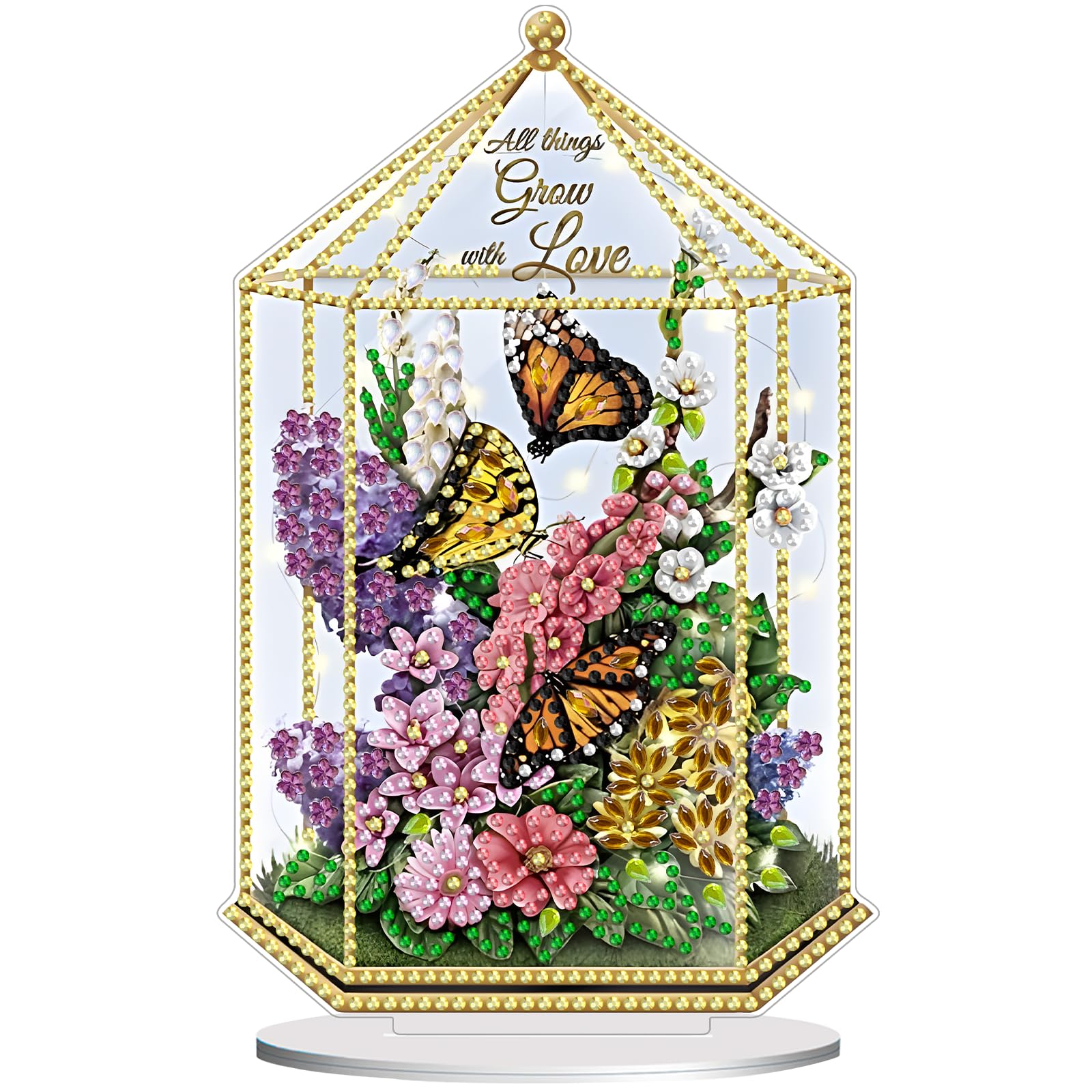 Photo 1 of **MISSING DIMONDS**
hyzsj Tabletop Special Diamond Craft Painting Kit Garden, 8.8x7.6inch Stand Up Diamonds Painting Art Kit for Adults Ornament, DIY Gem Craft Desk Placement Butterfly