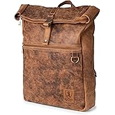 BERLINER BAGS Vintage Genuine Leather Backpack Utrecht XL, Laptop Backpack, Travel Backpack for Women and Men - Brown