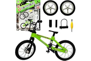 KIDBEILE Mini Finger Bike Toy – Alloy Mountain Bicycle Model with Tools, Movable Parts, Gift for Kids & Collectors (Green)