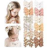 Niceye 24 PACK Baby Girl Hair Clips Set, Hair Bows Barrettes Handmade Accessories Alligator Clip for Babies Infant Toddlers Kids in Pairs