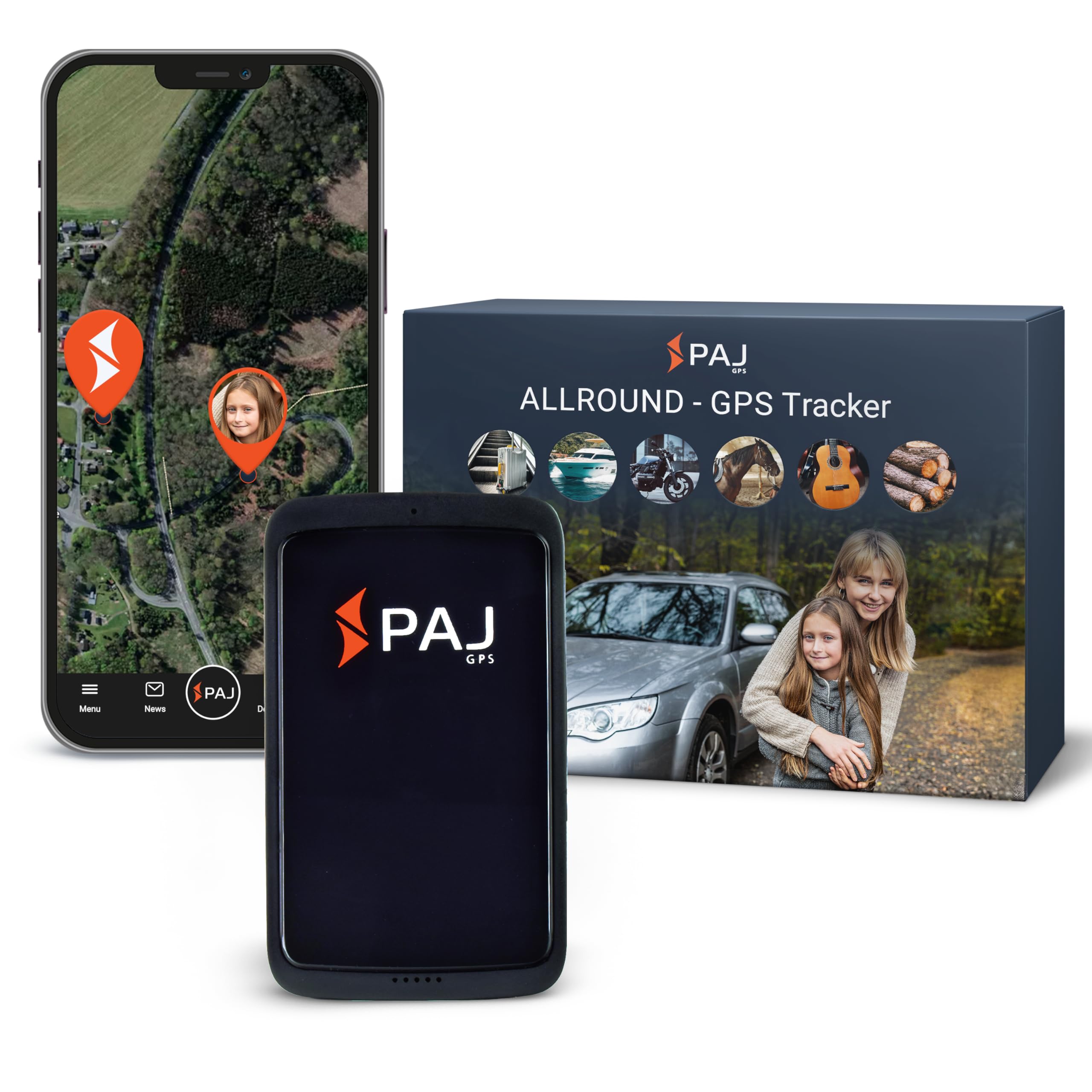 PAJ ALLROUND FINDER 2G - Personal GPS Tracker for Kids, Elderly, Luggage, Cars and More - UK & Worldwide Real Time Tracking, Route Memory System and Alarms - Battery up to 60 days (Stanby)