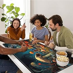 Tabletop Card Playmat with Stitched Edges, 24 x 14