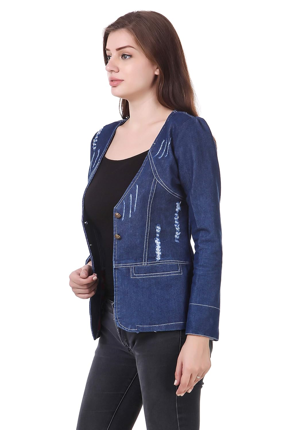 clo clu women's denim blazer