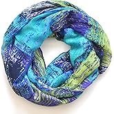 GXIHOUSLGC Infinity Scarf for Women Lightweight Colorful Print Silk Scarves and Wraps for Spring Shawl Neck Scarfs