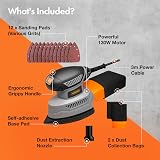 VonHaus Detail Sander 130W Electric Wood Sander Dust Collector 12 Sandpaper view 3