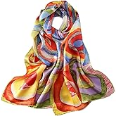 YangtzeStore Long Charmeuse Silk Scarf Classic Art Print