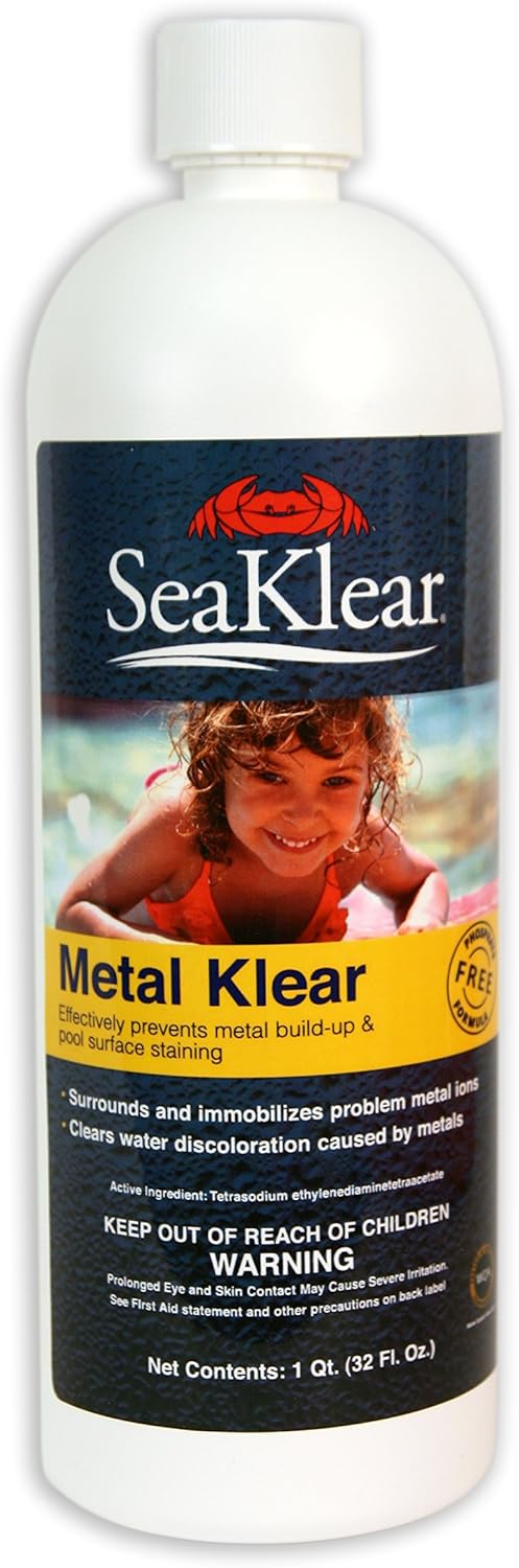 SeaKlear Metal Klear Stain Treatment Solution, 1-Quart : Swimming Pool Stain Removers : Garden & Outdoor