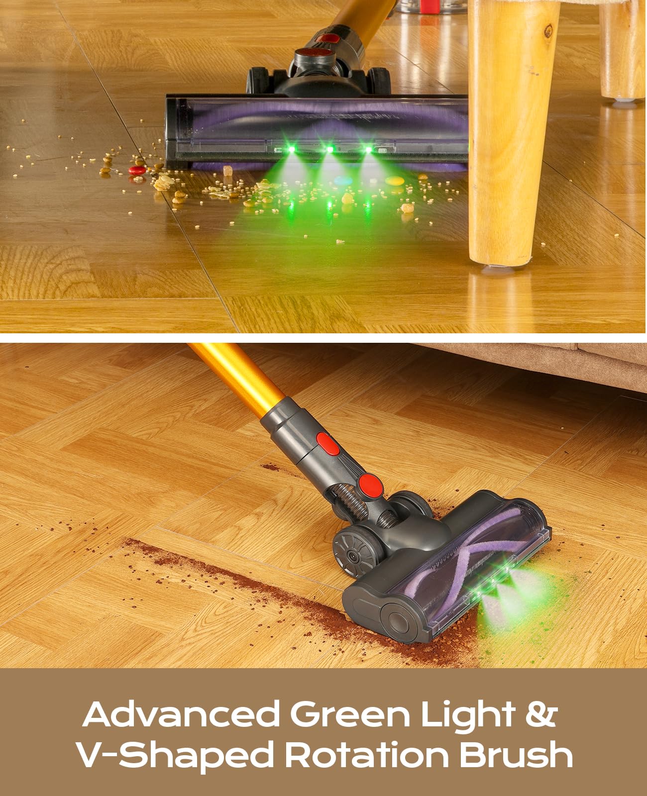 VACTechPro V15 Cordless Vacuum Cleaner, 35KPA 6-in-1 Stick Vacuum, Up to 45Mins Runtime Lightweight Vacuums with Detachable Battery, for Hardwood Floor Carpet Car Pet Hair