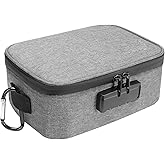 Large Standard Smell Proof Bag with Combination Lock, Water-Resistant file Organizers Conatiner Case for Travel and Home, Medicine Storage Box, Great Gift for Friends, Grey