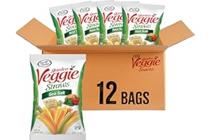 Sensible Portions Veggie Straws, Sea Salt Flavor, Gluten-Free Chips, 7 Ounce Bag, 12-Pack