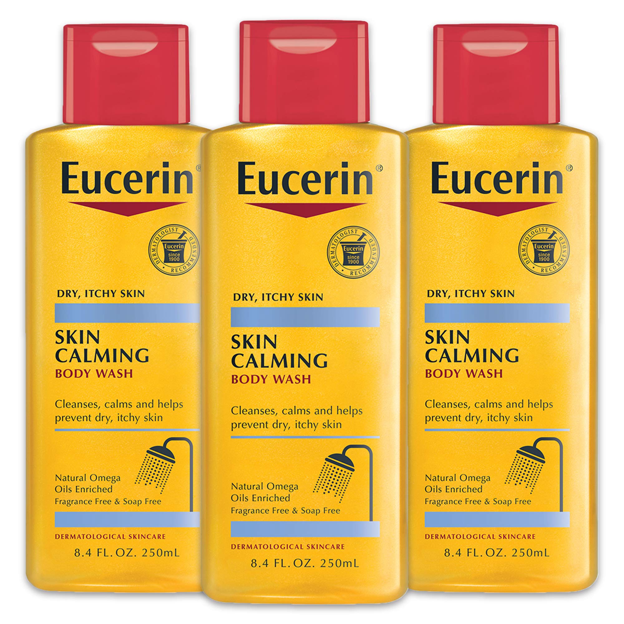 Eucerin Skin Calming Body Wash Cleanses and Calms to Help Prevent Dry