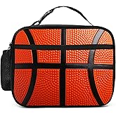 Guiteinyi Basketball Kids Lunch Bag Insulated Reusable Lunch Box Teens Tote Bag For Boys Girls School Picnic Travel