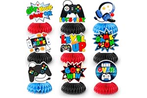 9pcs Video Gaming Birthday Party Honeycomb Centerpieces, Video Game Honeycomb Centerpieces Games Party Table Center Decoratio