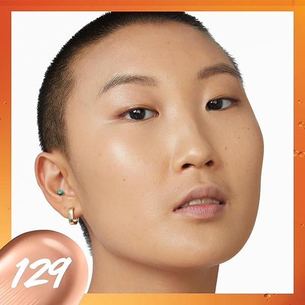MAYBELLINE SUPER STAY UP TO 24HR SKIN TINT, RADIANT LIGHT-TO-MEDIUM COVERAGE FOUNDATION, MAKEUP INFUSED WITH VITAMIN C, 129, 1 COUNT