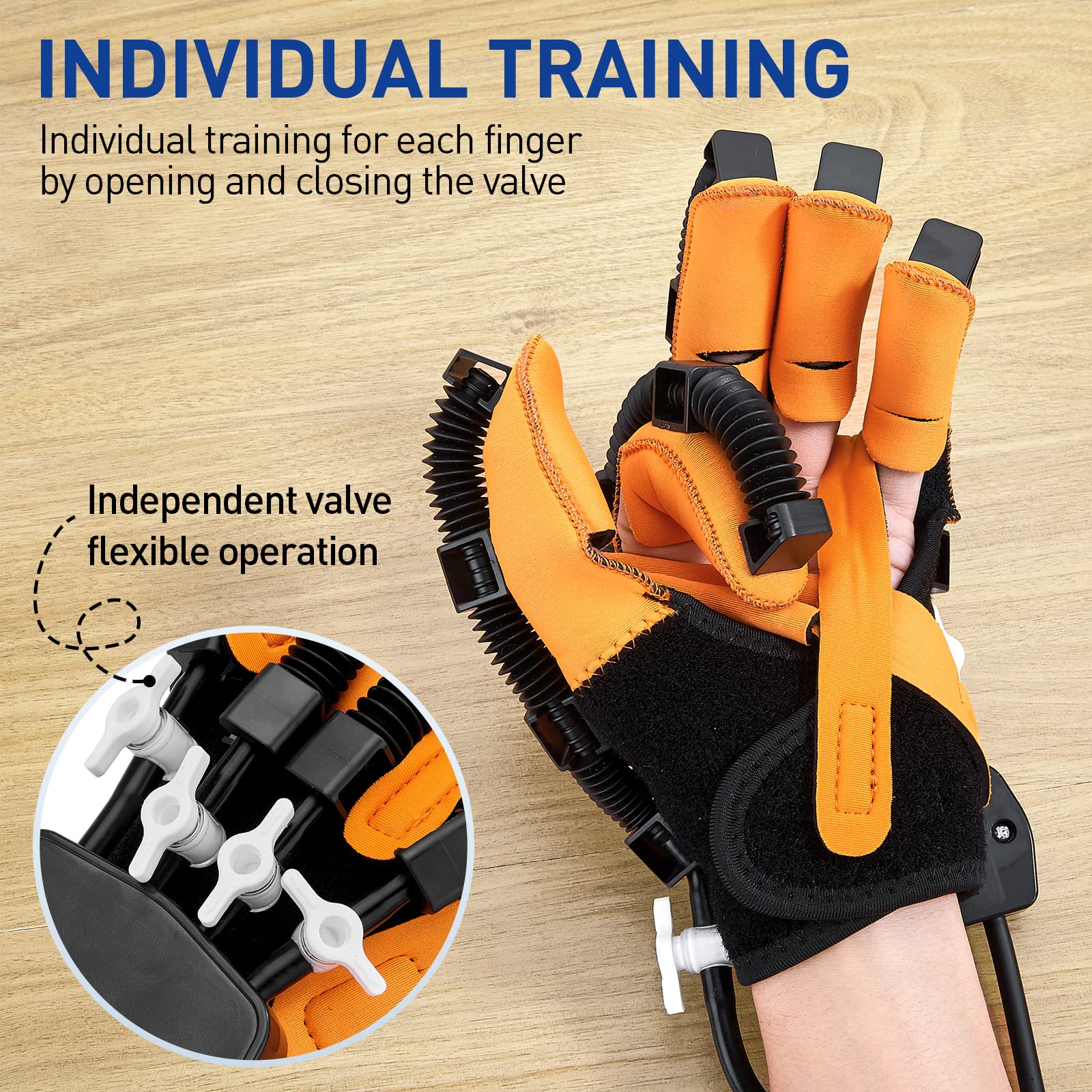 AA-SS Rehabilitation Robot Gloves Stroke Hemiplegia Recovery Hand Physical Therapy Equipment Finger Orthosis Exerciser With USB Chargeable for Hand Splint Dysfunction Patient 3 Training Modes