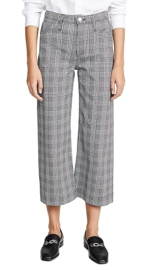 plaid wide leg cropped pants