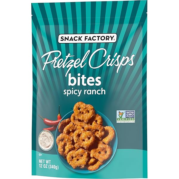 SNACK FACTORY PRETZEL CRISPS BITES, SPICY RANCH PRETZELS, 12 OZ