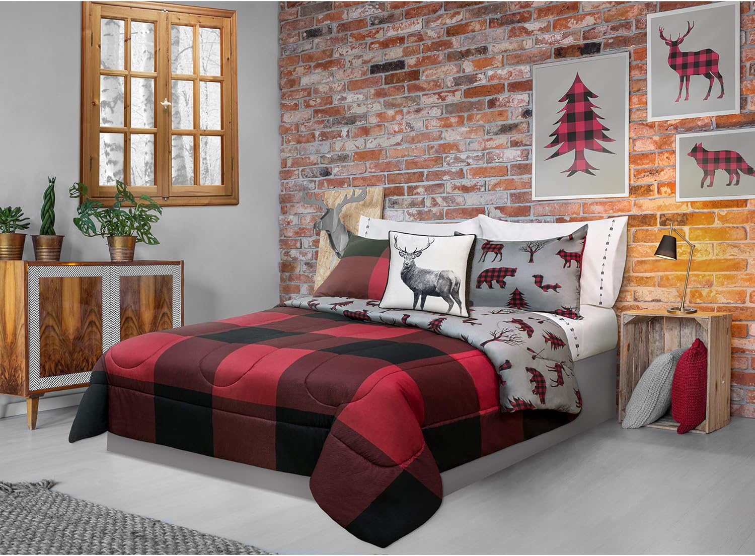 Safdie 60792.3DQ.11 Full/Queen Buffalo Plaid Comforter Set (3 Piece