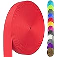 Oak-Sports Nylon Webbing 1.5 Inch, Heavy Duty Nylon Webbing Strap 12 Yard,Durable Nylon Strapping for Indoor or Outdoor Gear, DIY Crafting, Repairing (Red, 1"-12 Yard)