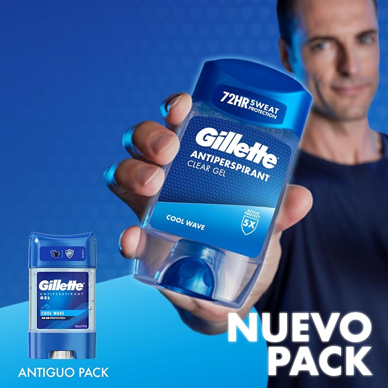 Clear Gel Antitranspirante Y Desodorante Cool Wave Para Hombre, 4x70 ml