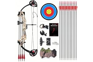 Lanneret Compound Bow and Archery Sets - Right Hand Archery Compound Bows 15-29 lbs Draw Weight Adjustable for Youth and Beginners，Hunting Bow Kit for Beginner