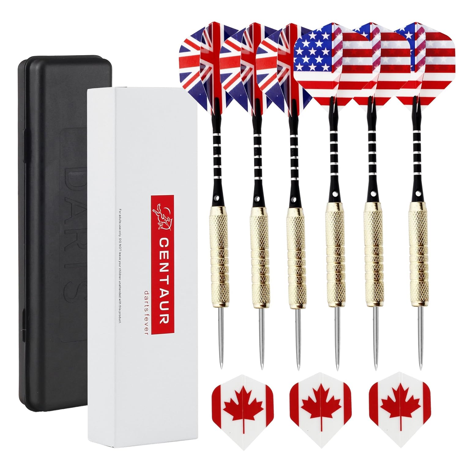 Dart Sharpener & Case Steel Tip Darts Set 6 Pack 22 Grams With Stylish