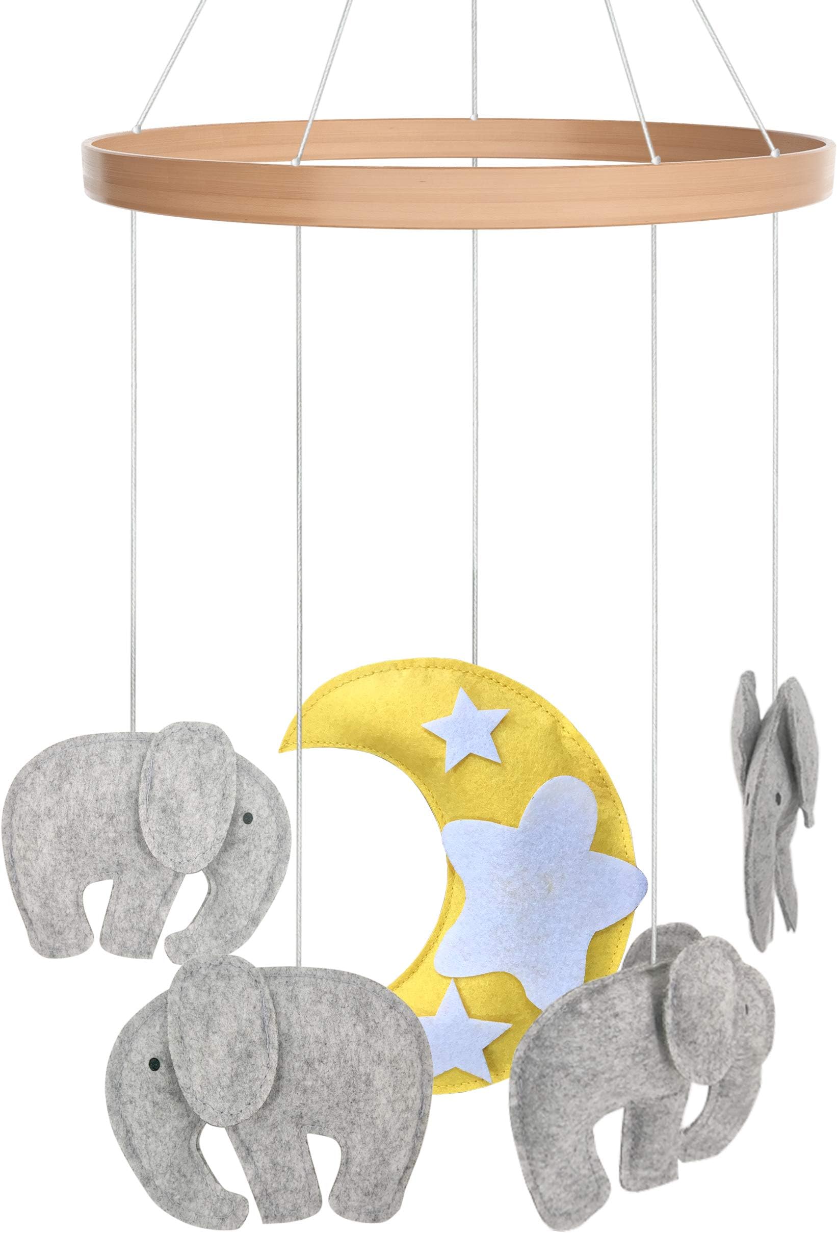 Cot Baby Mobile - Crib Toy Accessories for Boys + Girls (Baby Elephants)