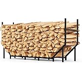 6 ft Firewood Rack Outdoor, Heavy Duty Metal Fire Wood Rack for 880LBS Capacity, 1/4 Cord Log Holder with 12 Support Legs for Patio, Porch and Indoor Fireplace