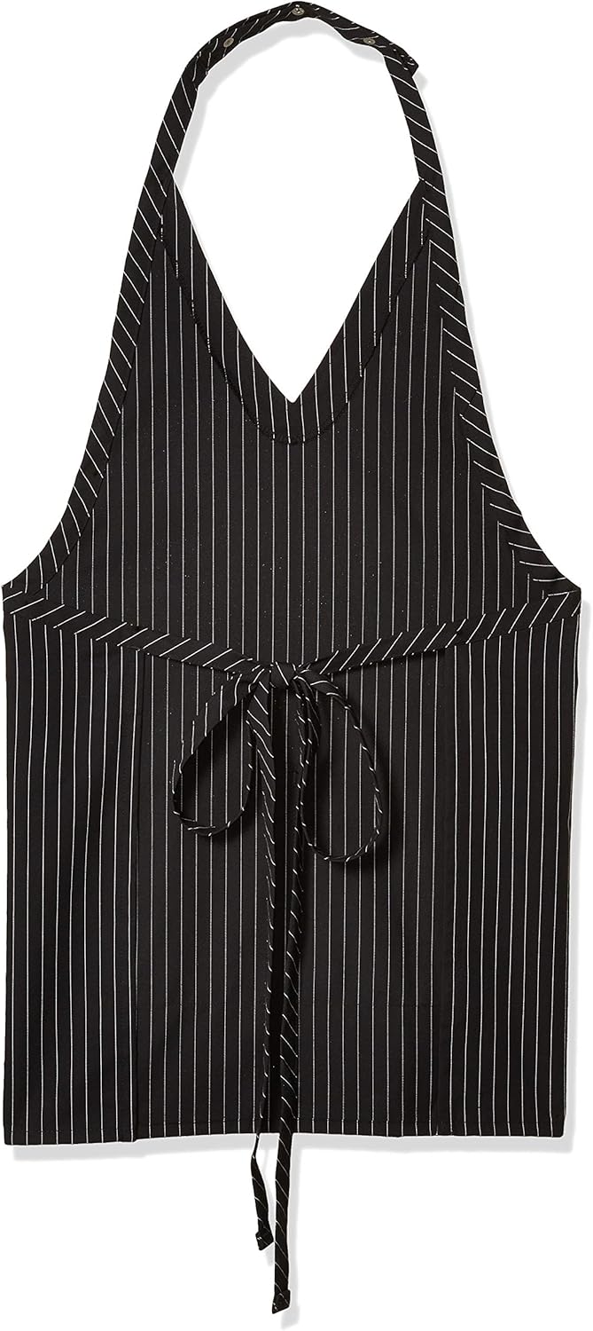 Uncommon Threads Unisex V-Neck Formal Apron, Black, One Size: Food Service Uniforms Aprons: Clothing