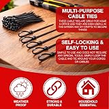 D.A.Y. Republic 100 Black Nylon Zip Ties 2.5 x 80mm Self Locking Cable Ties view 3