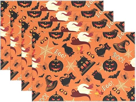Amazon Baihuishopレトロハロウィン12 X 18 プレースマットダイニングテーブルマットホームキッチンのoffice 12 X 18 Inch ランチョンマット オンライン通販