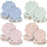 Yungyan 24 Pcs Ditsy Floral Paper Plates - 8.5" Dessert & 10.5" Dinner Floral Disposable Dinner Plates with Wavy Edges for Picnic, Birthday, Tea Party, Wedding, Christmas, Winter