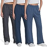 Ultra Performance Womens Sweatpants 3 Pack Open Bottom Wide Leg Lounge Sweatpant’s Pant Baggy Long Sweat Pants for Women