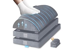 KAYFIA XXL(20in) Foot Rest for Under Desk at Work with 3 Adjustable Heights, Foot Stool with Bamboo Charcoal Foam, Feet Warm Pocket Footrest for Office Gaming Chair, for Leg Support -Gray