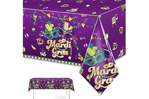 HAKOTI Mardi Gras Decorations,3 Pack Mardi Gras Tablecloth Mardi Gras Table Cover Decorations Carnival Masquerade Tablecloth for Mardi Gras Birthday,Fake Face Party Supplies