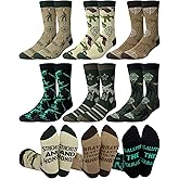 Cozypower 6 Pairs Valentine's Socks Military Crew Dad Men Funny Gift for Army Navy Airman Casual Appreciation for Daily Wear