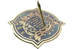 ARTIZANSTORE Happiness Sundial, Solid Brass with Verdigris Highlights, 10-Inch Diameter
