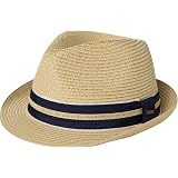 Dockers Men's Straw Fedora Hat at 