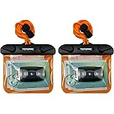 TOTOPAC 2Pack Waterproof Car Key FOB Case Floating Wallet Pouch for Remote Keys ID Credit Card Cash Money Submersible Dry Bag Holder (2, Orange + Orange)
