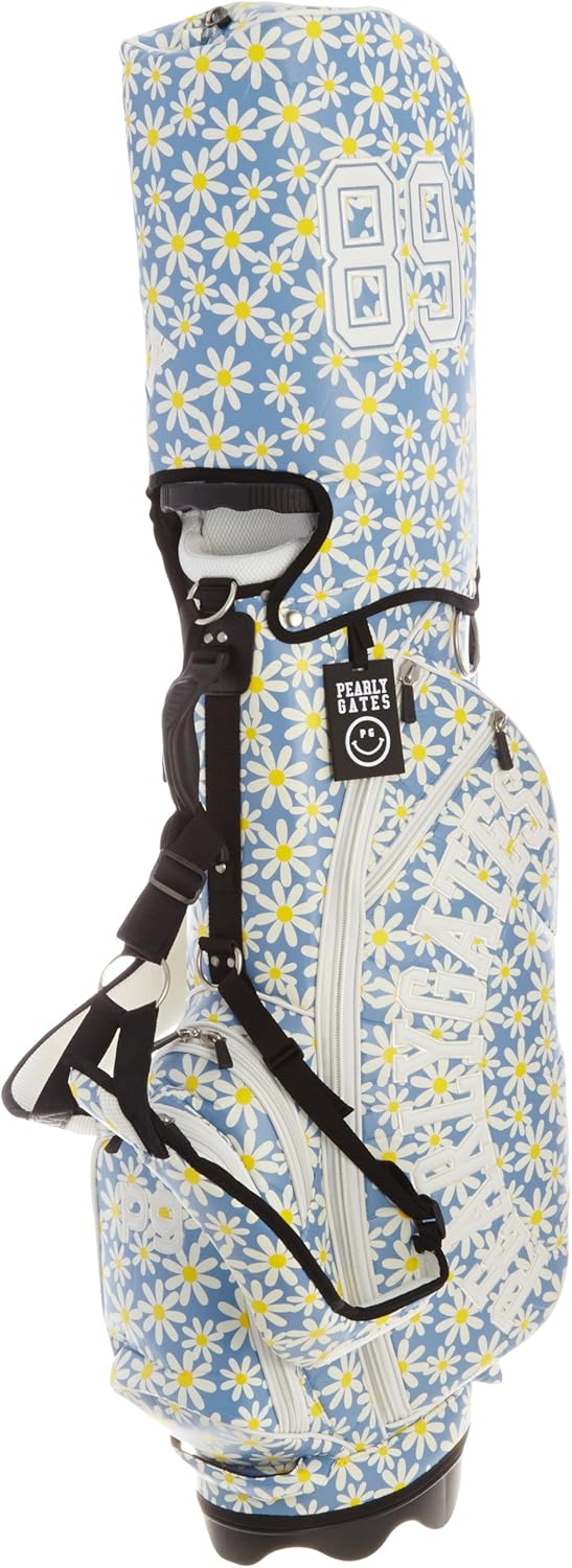 Amazon Co Jp Pearly Gates パーリーゲイツ レディース キャディバッグ マーガレット柄 8 5型 46インチ対応 053 110 Blue シューズ バッグ