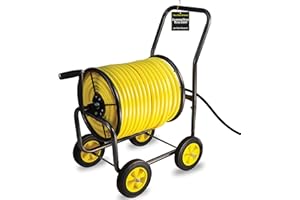 Real Hose Storage Garden Hose Reel Cart, Heavy Duty Steel Reel with Wheels, Garden Hose Holder for Outside, Backyard, or Lawn, Mobile Garden Cart Holds Up to 250 ft of 5/8’’