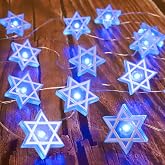 Impress Life Star of David Fairy String Lights with Remote Control | 10 ft 30 LEDs Battery USB Powered, Hexagram Magen Star for Jewish Judaism Hanukkah Chanukah Passover Shabbat Ornament Decor