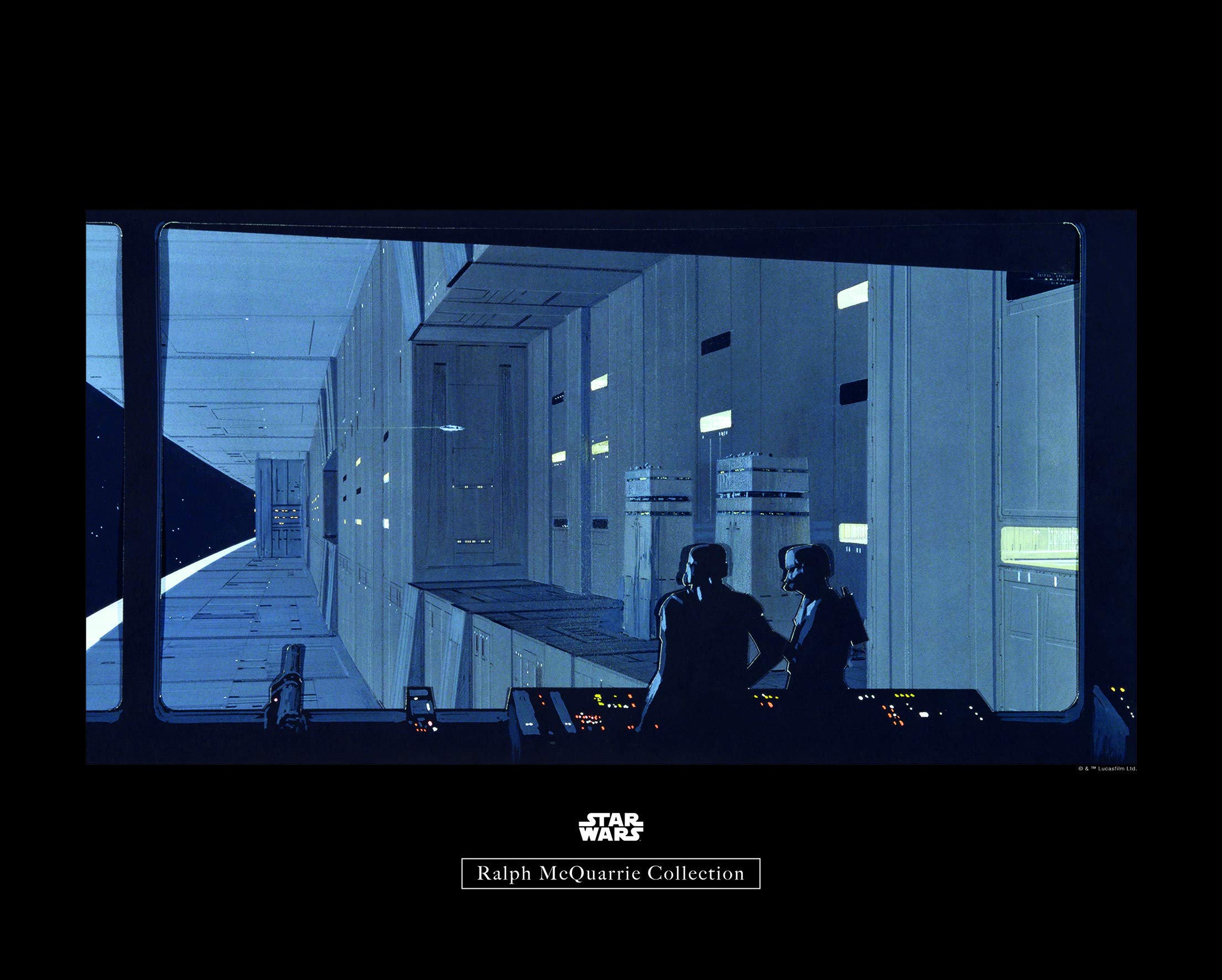 Komar Wall Picture Star Wars Classic RMQ Death Star Control Children's Room Decoration Art Print Without Frame WB132-50 x 40 cm Size 50 x 40 cm (Width x Height)