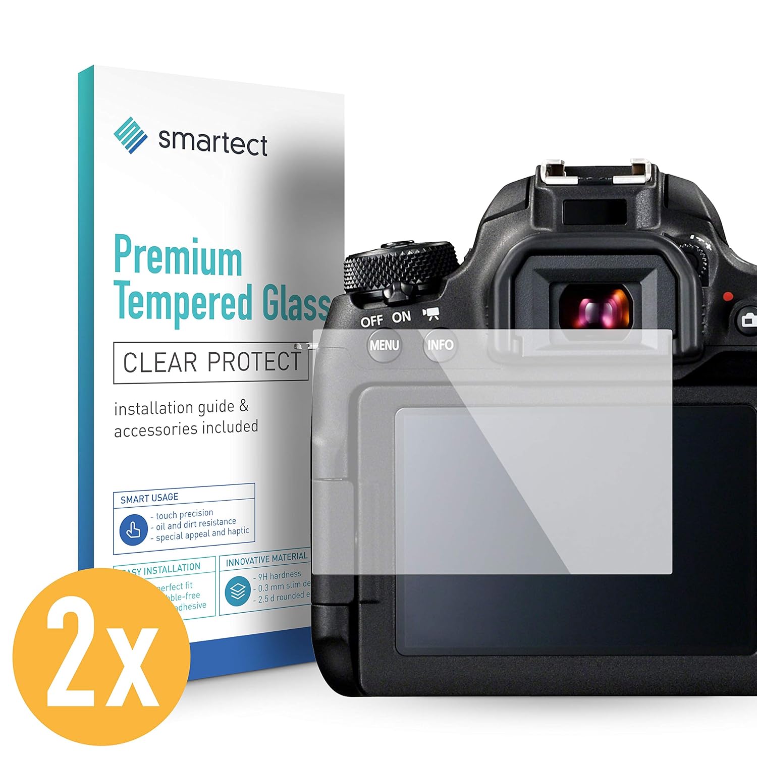 smartect Protector de Pantalla para Canon EOS 77D [2 Unidades ...