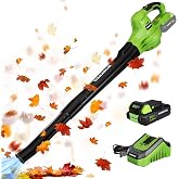 WORKPRO 20V Cordless Leaf Blower with Battery, 130 MPH 150 CFM | 2 Tubes, 2 Speeds, Compact &amp; Lightweight, Cleaning Patio, Dust, Light Snow, Lawn Care, Blowing Leaves &amp; Drying Wet Surfaces